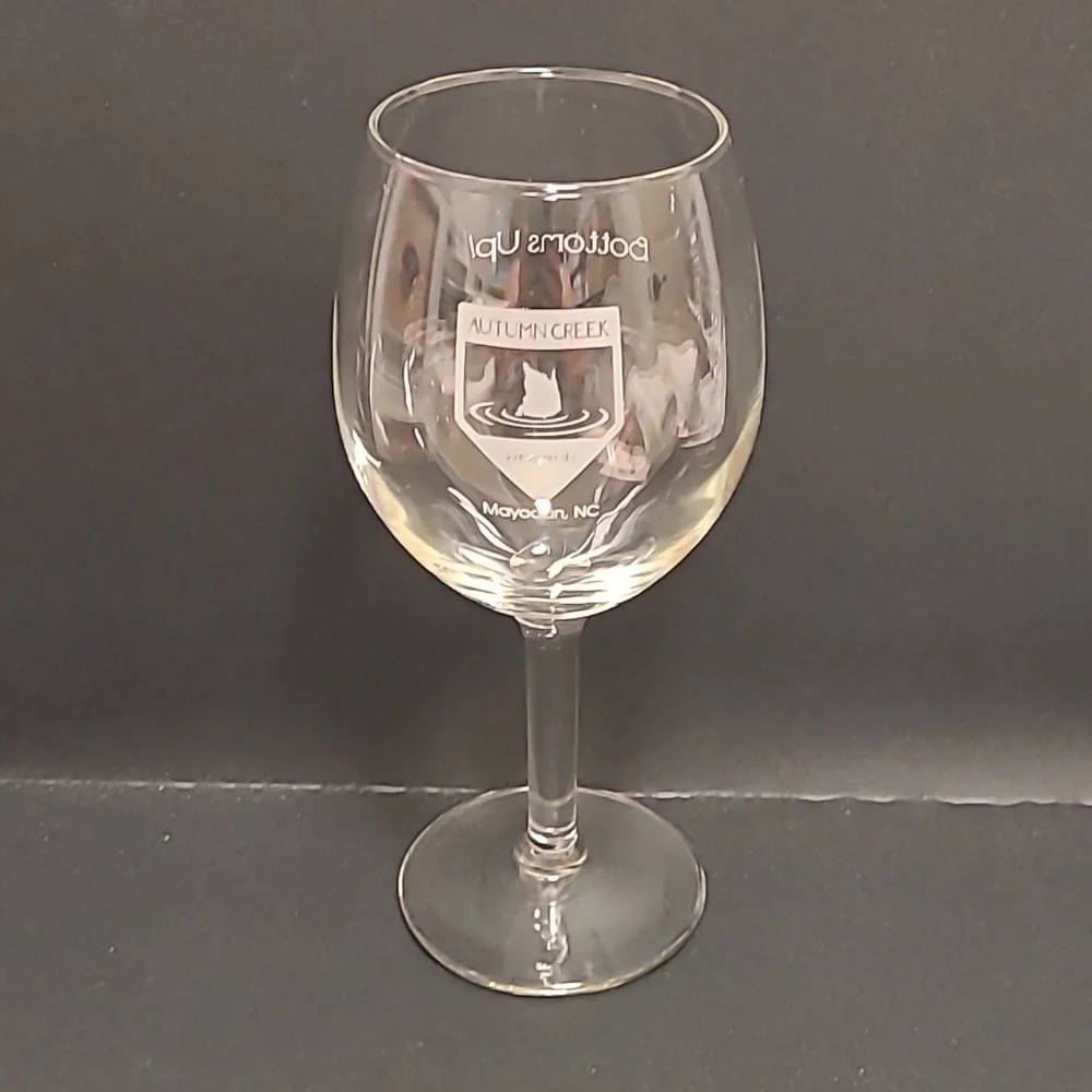Autumn Creek Vineyards, Bottoms Up Wine Glass